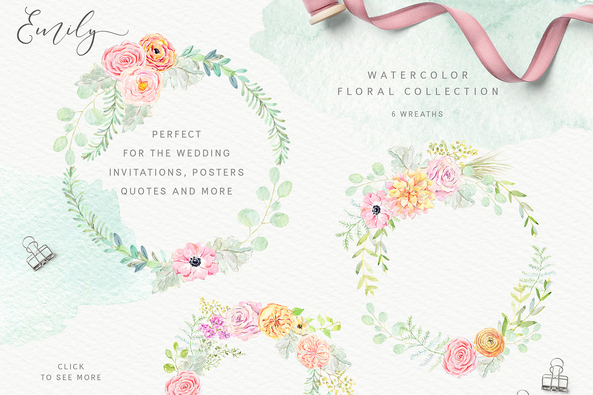 Emily. Watercolor floral collection, an Illustration by OJardin (Photo 5 of 7)
