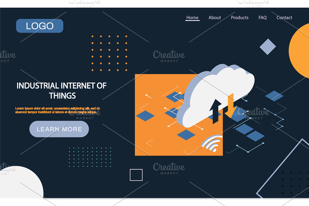 Industrial internet of things, a Technology Illustration by TopVector
