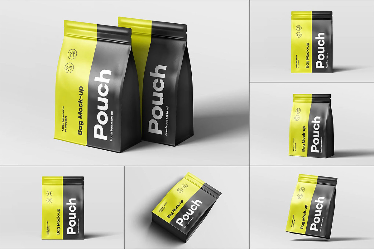 Protein Pouch Bag Mockup, a Packaging Mockup by zippypixelstudio (Photo 1 of 9)