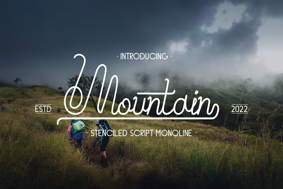 Mountain - Script Monoline, a Script Font by Graphiqa Studio (Photo 1 of 10)