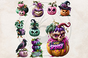 Funny Halloween Clipart PNG Set, a Seasonal Illustration by ThatsDesignArt (Thumbnail 14 of 16)