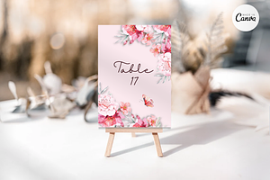 Asian Floral Table Number-B5A