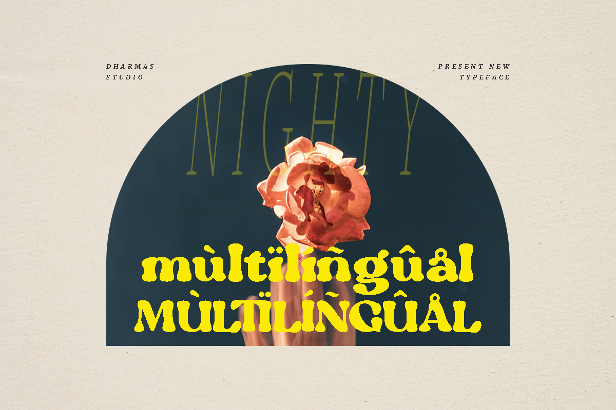 Nighty - Vintage Serif Typeface, a Serif Font by Dharmas Foundry (Photo 15 of 15)
