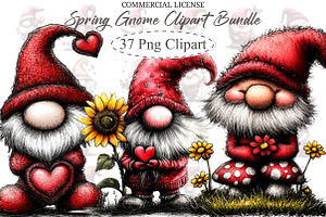Spring Gnome Clipart Bundle, an Illustration by designcity5