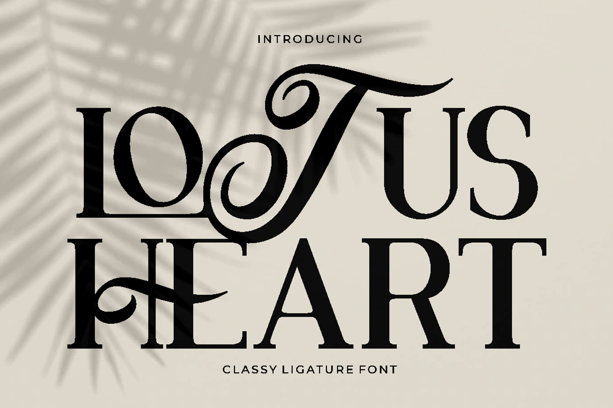 Lotus Heart - Classy Ligature Font, a Serif Font by PutraCetol Studio (Photo 1 of 11)