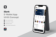 iBank - E-Wallet App UI Kit, an UI Kit Template by iDoodle Studio (Thumbnail 1 of 4)