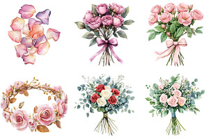 Romance Floral Clipart, an Illustration by cherrydesign