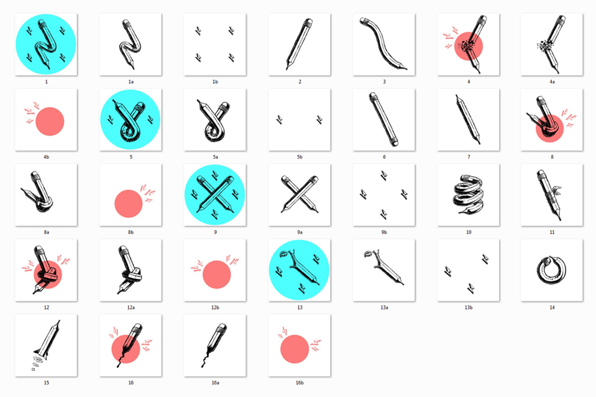 Pencil illustration set, an Illustration by RasterBird (Photo 6 of 6)