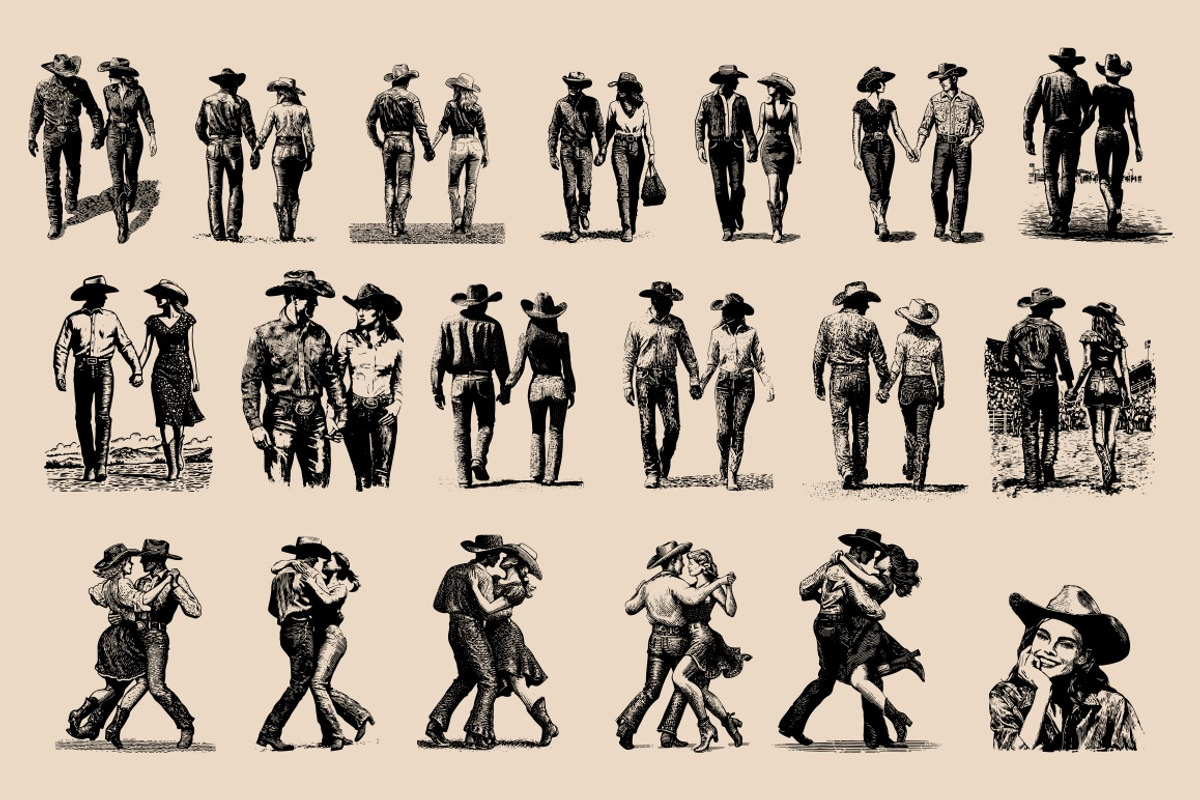 Vintage Retro Rodeo illustrations, an Object Illustration by Nocturnal Wolf (Photo 11 of 17)