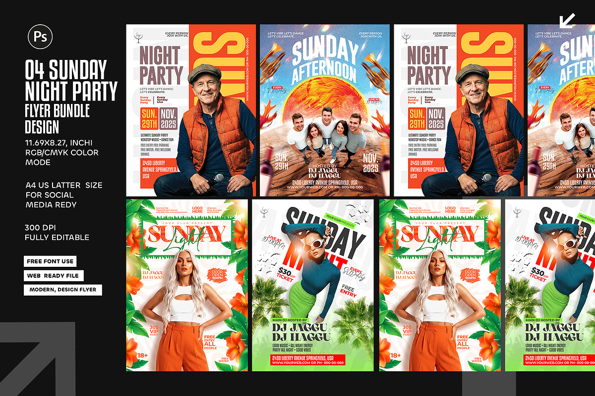 04 Sunday Party Flyer Design, a Flyer Template by Shajib Shikder (Photo 1 of 5)