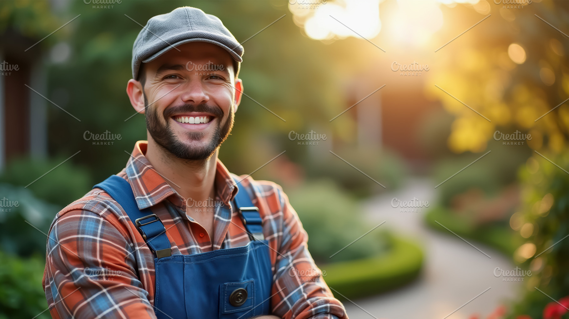 A young gardener in a manicured gard, a Person Photo by angellodeco