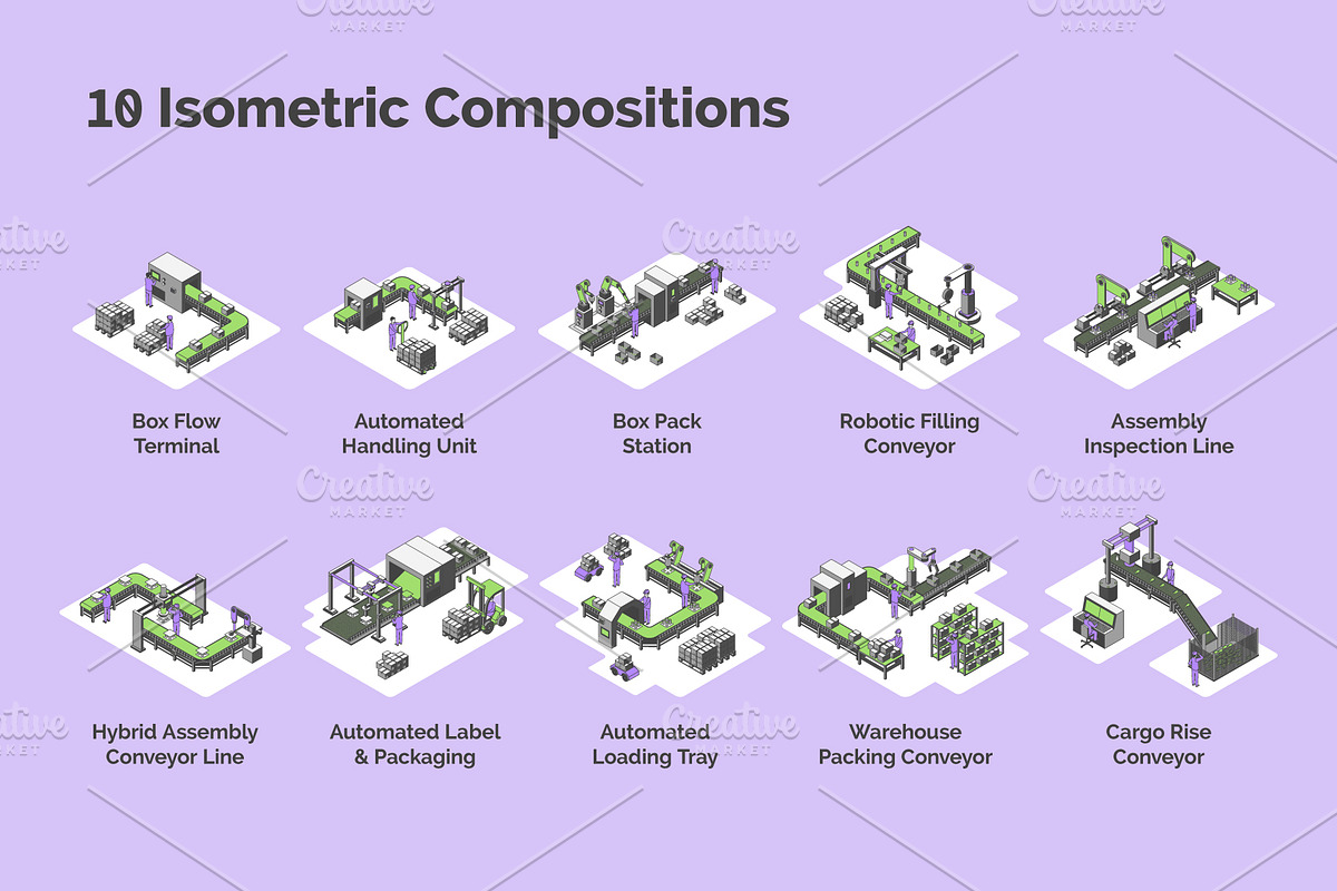 Conveyor Processes Factory Set, an Object Graphic by 35lab (Photo 2 of 7)