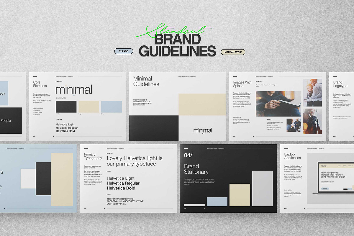 Minimalist brand guidelines, a Brochure Template by Proonty (Photo 1 of 9)
