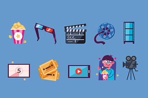 Movie Night Icon Set, a Templates & Theme by studiogstock