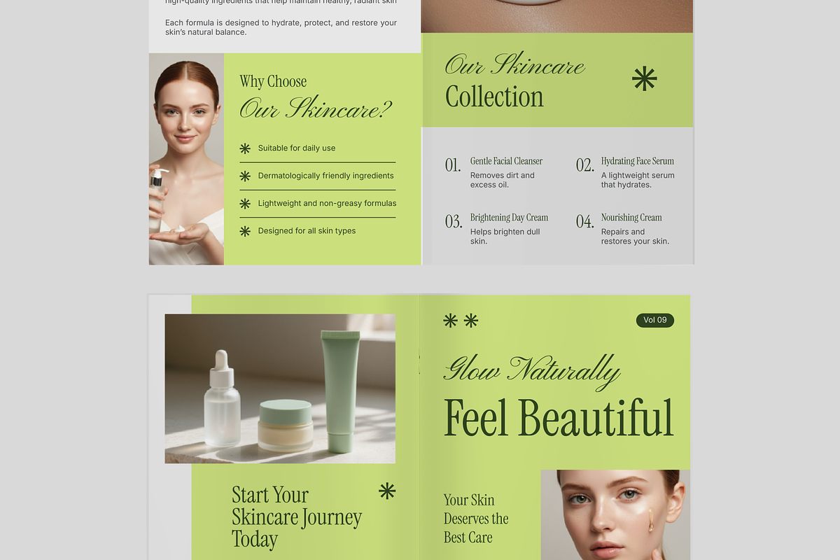 Green Skincare Bifold Brochure, a Brochure Template by Annora Studio (Photo 5 of 6)