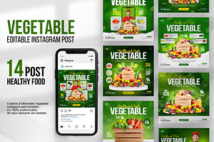 Vegetable Instagram Post Template