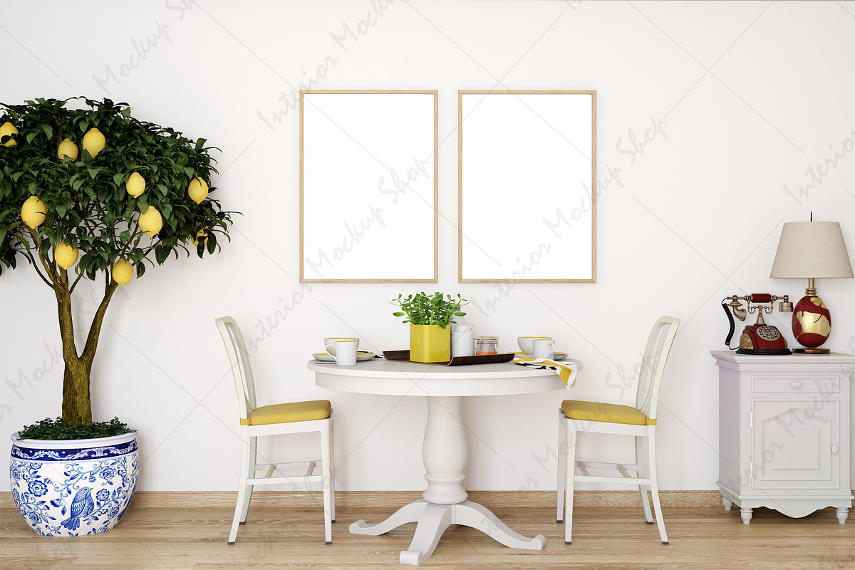 Frame Mockup Dinning Room, a Poster Template by Mockup Shop (Photo 2 of 2)