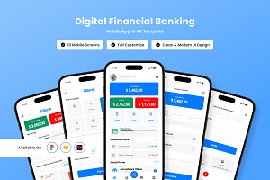 Abank - Financial UI Design Template, an App Template by productype1