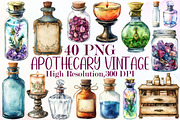 Apothecary Clipart Vintage Set, an Illustration by Sublimation Artist (Thumbnail 1 of 6)