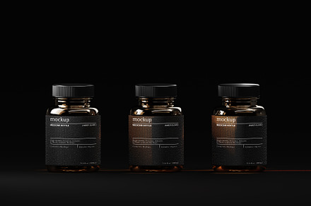 Amber Medicine Bottle Mockups