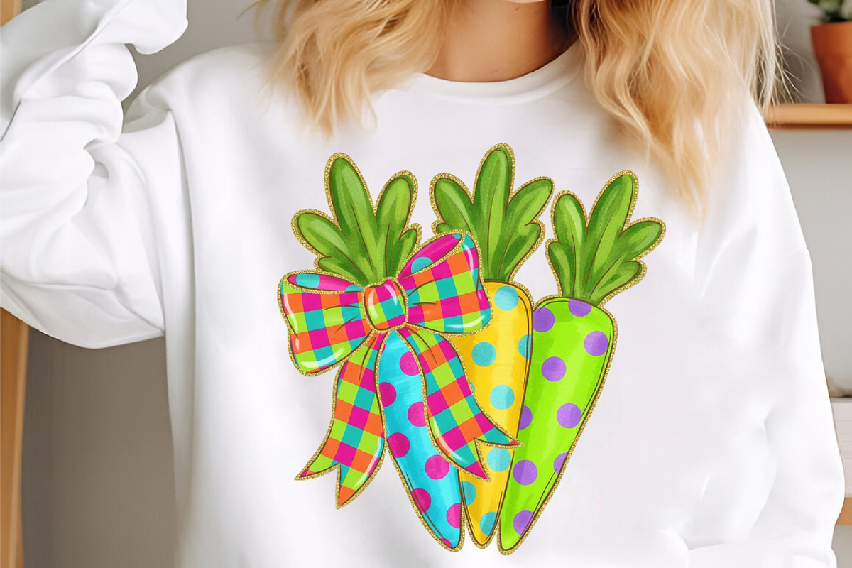 Glitter Coquette Easter Carrots Png, an Illustration by designcity5 (Photo 4 of 9)