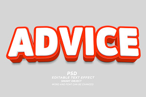 Advice PSD 3D Editable Text Effect