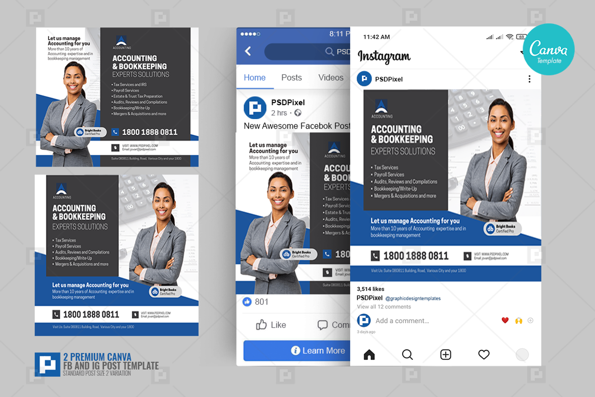 Accounting Company Services Posting, a Social Media Template by PSDPixel (Photo 2 of 4)