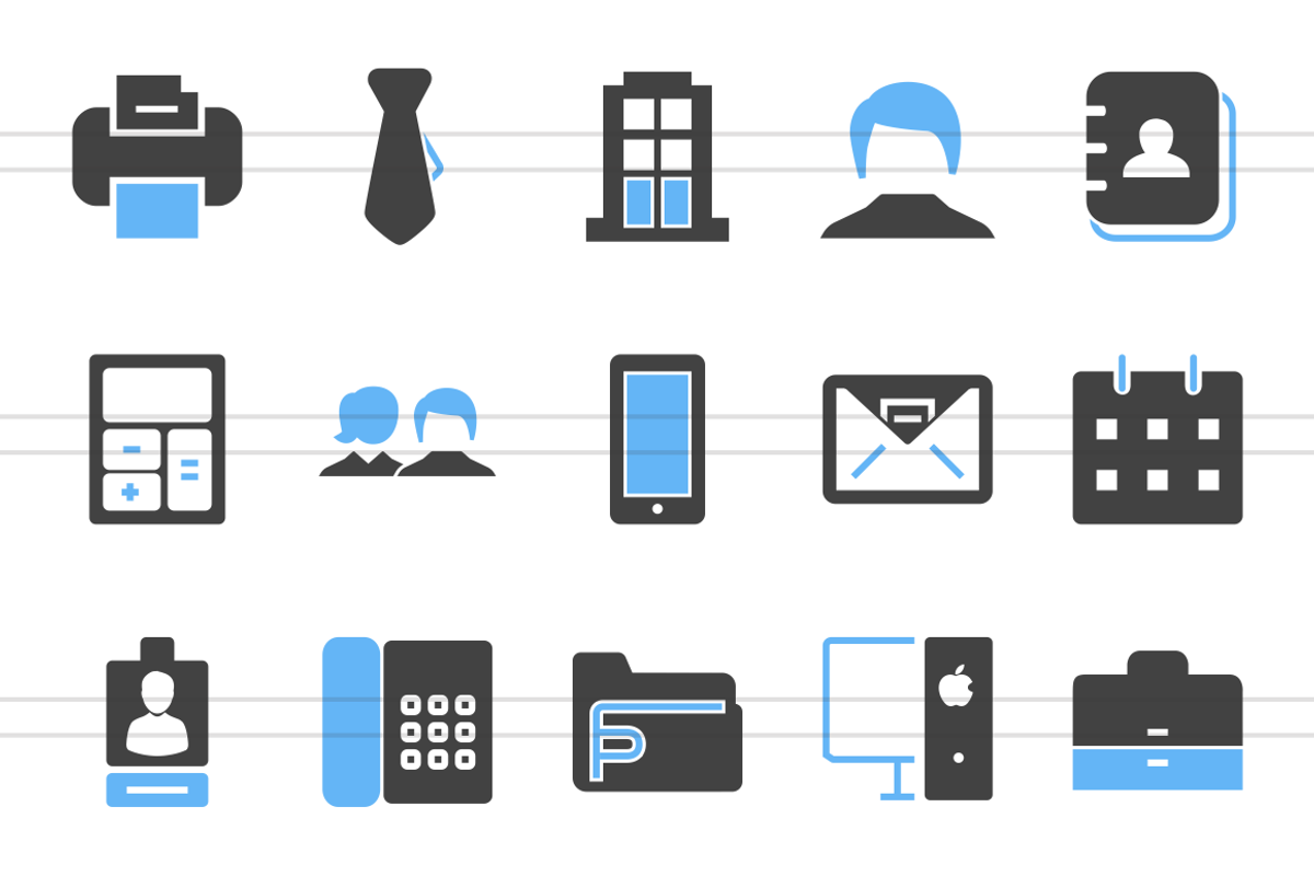 50 Business Blue & Black Icons preview 2
