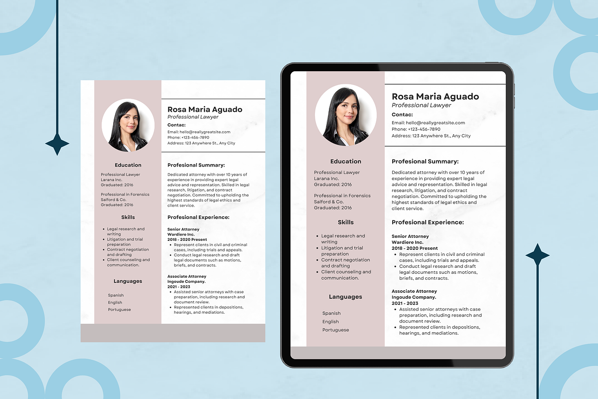 Professional Resume Canva Editable, a Templates & Theme by TemplateCastleStore (Photo 3 of 9)