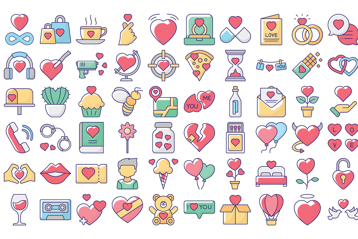 Love and Romance Vector Icons, a Solid Icon by Vector Portal (Photo 2 of 6)
