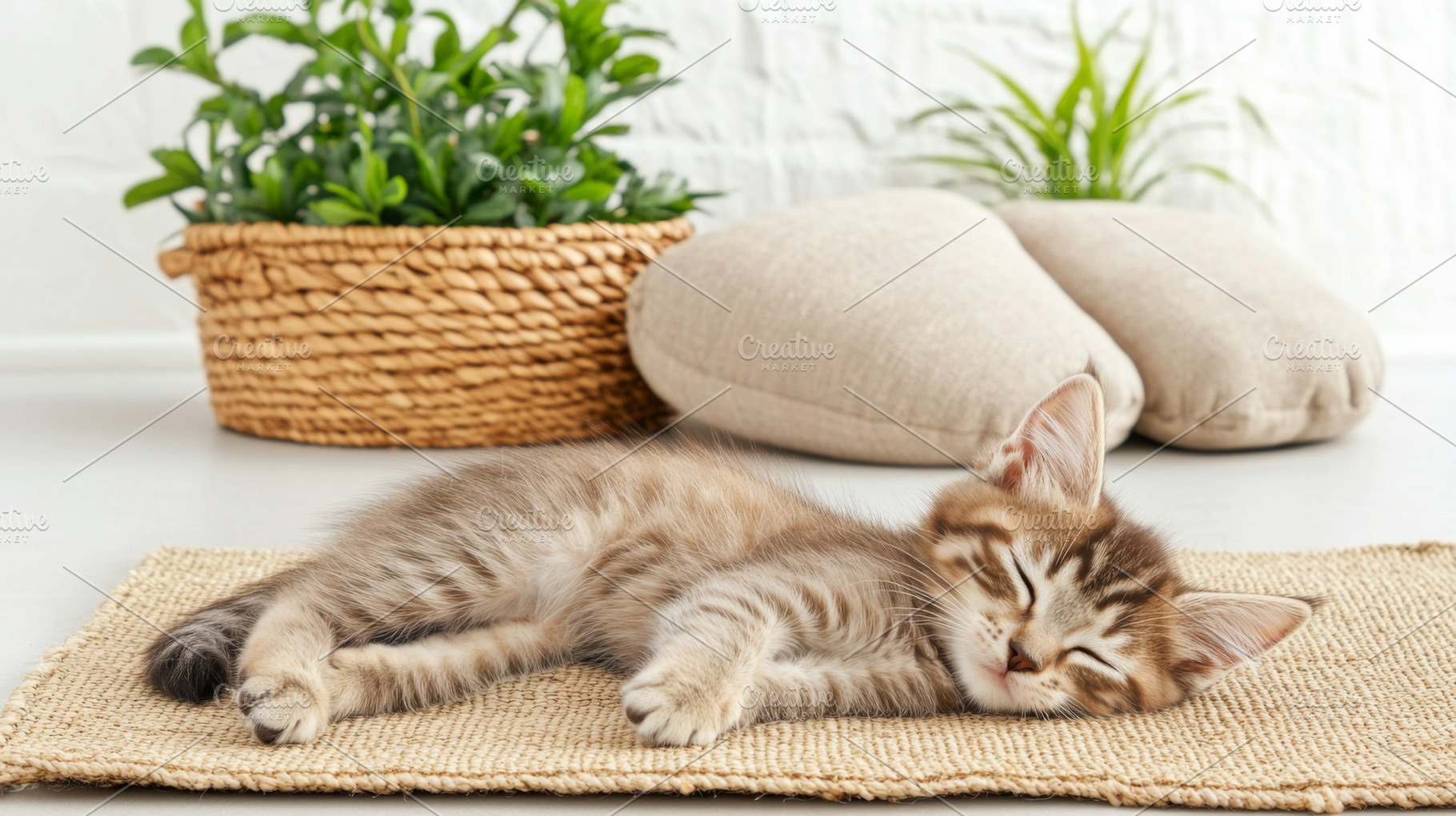 Kitten sleeping peacefully, a Photo by Dvoevnore photos