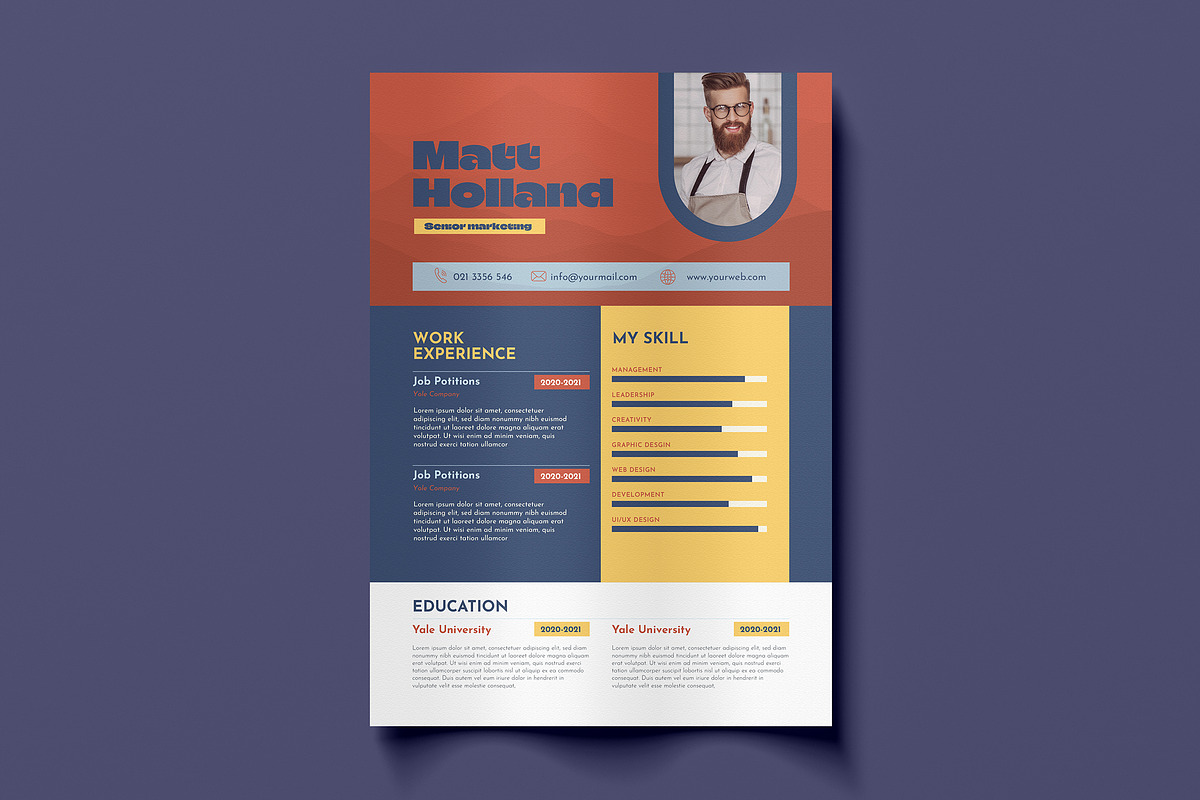 Resume 03, a Stationery Template by FathurFateh