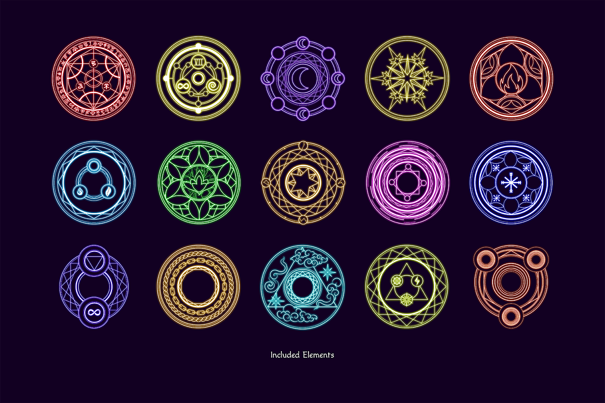 Magic Circle Element Set, a Decorative Illustration by Invisual Studio (Photo 2 of 6)