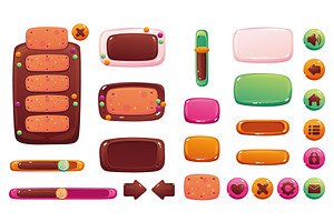 Candy sweet style chocolate game ui