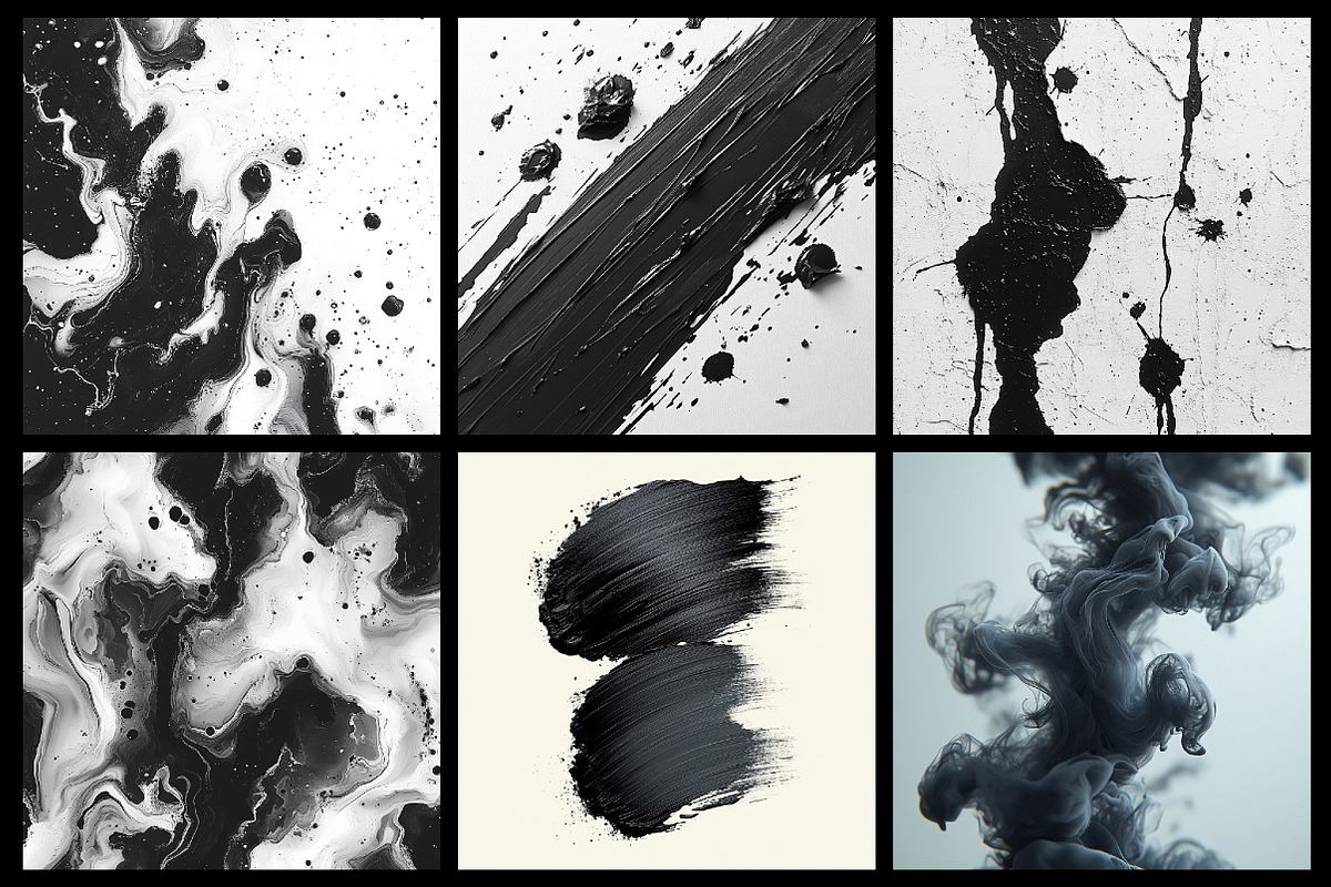 Black and White Ink Textures, an Illustration by RobertsArt (Photo 2 of 4)