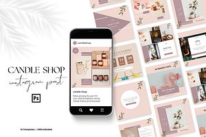 Candle Instagram Post Template - PSD
