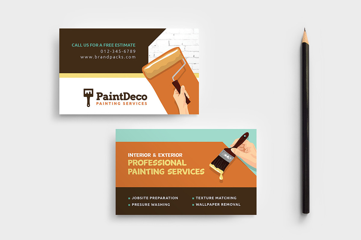 Painter & Decorator Business Card, a Business Card Template by BrandPacks (Photo 1 of 4)