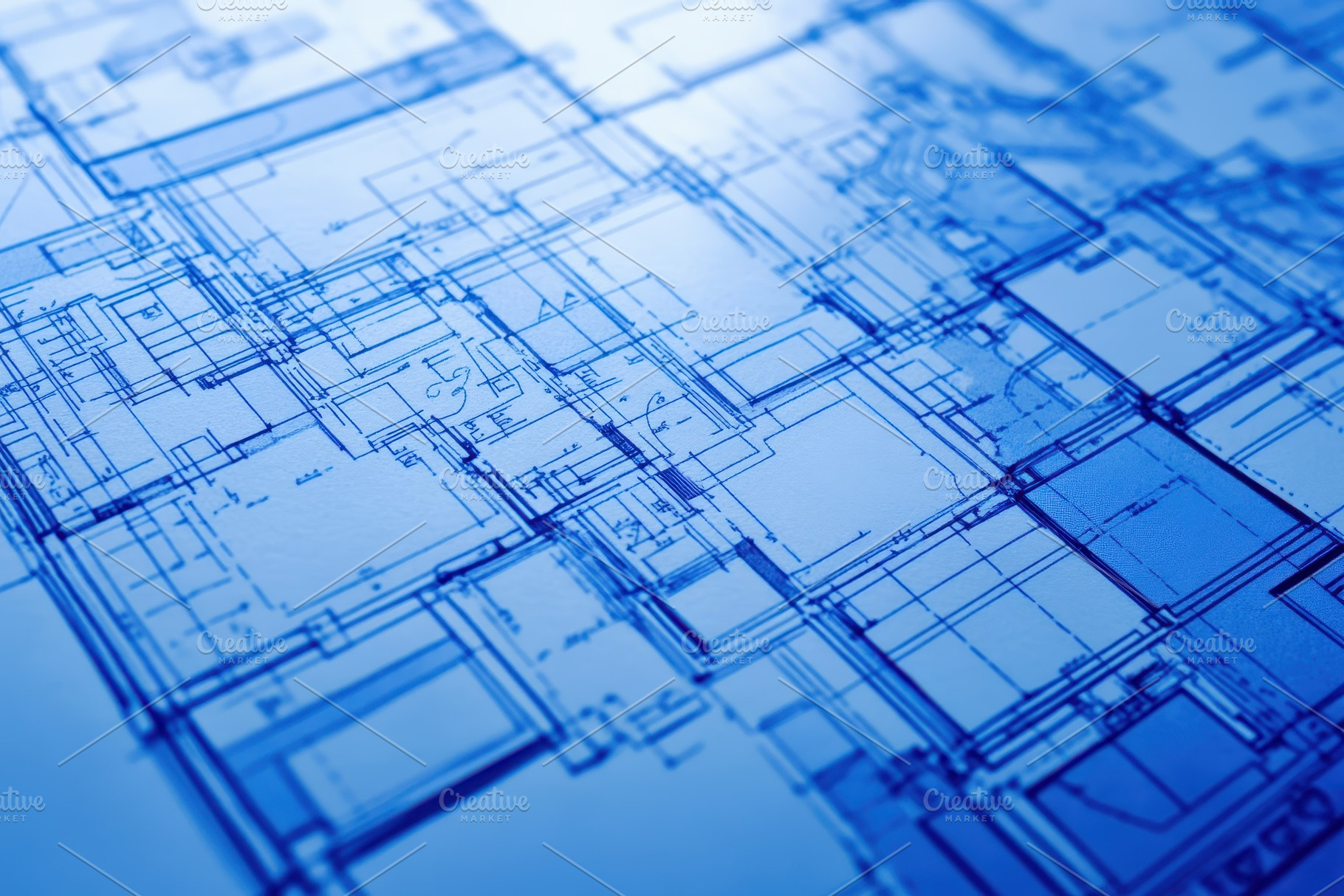 Detailed architectural blueprint, a Photo by Pavel_design
