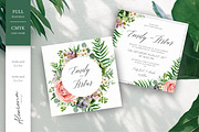 Wedding set - Tropical blossom, an Invitation Template by Alewiena (Thumbnail 2 of 14)