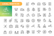Legal icon set. Legal services, an Outline Icon by Tettygreen (Thumbnail 1 of 2)