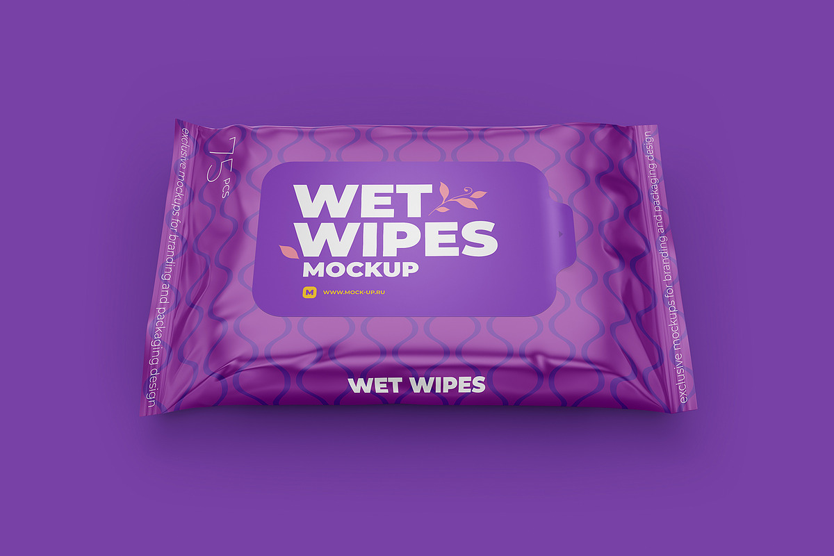 Wet wipes mockup. Half side view, a Packaging Mockup by easymock (Photo 5 of 7)