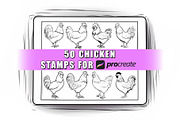 50 Chicken Procreate Stamps Brushes, a Brush Add-On by Procreate Sale (Thumbnail 1 of 6)