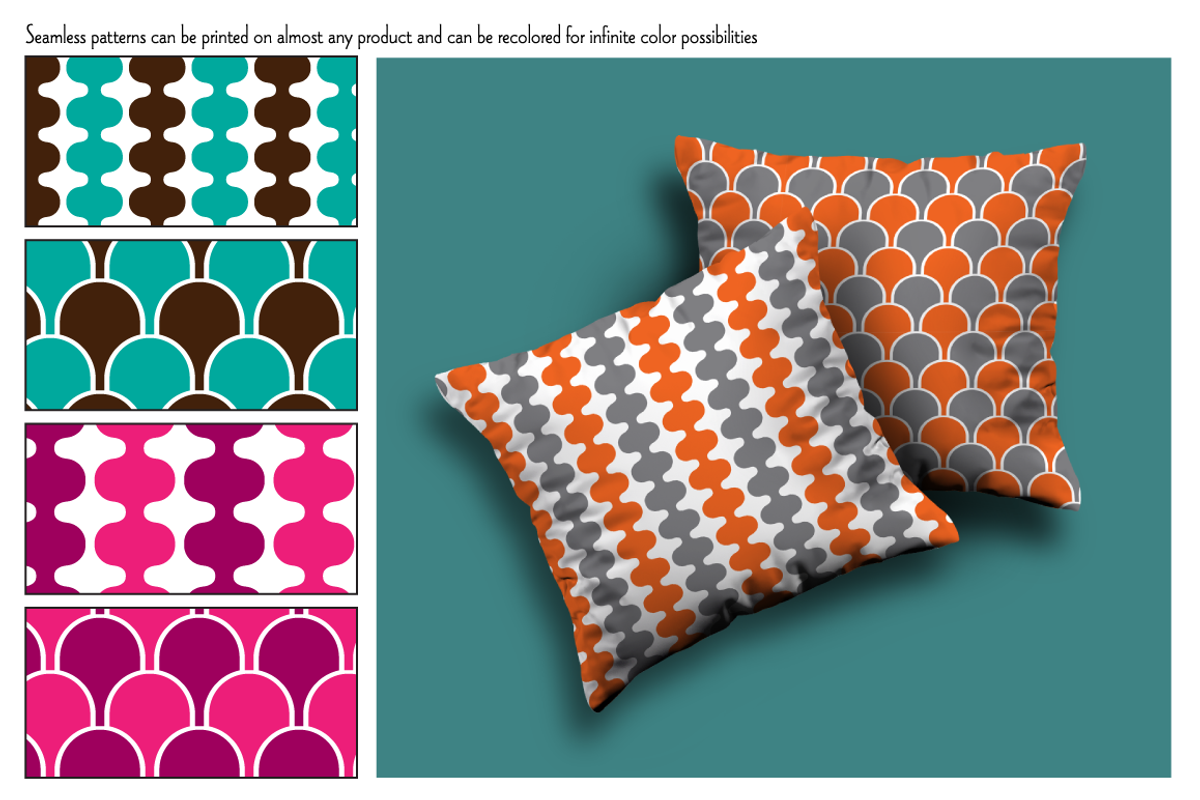 Orange & Gray Seamless Patterns preview 2