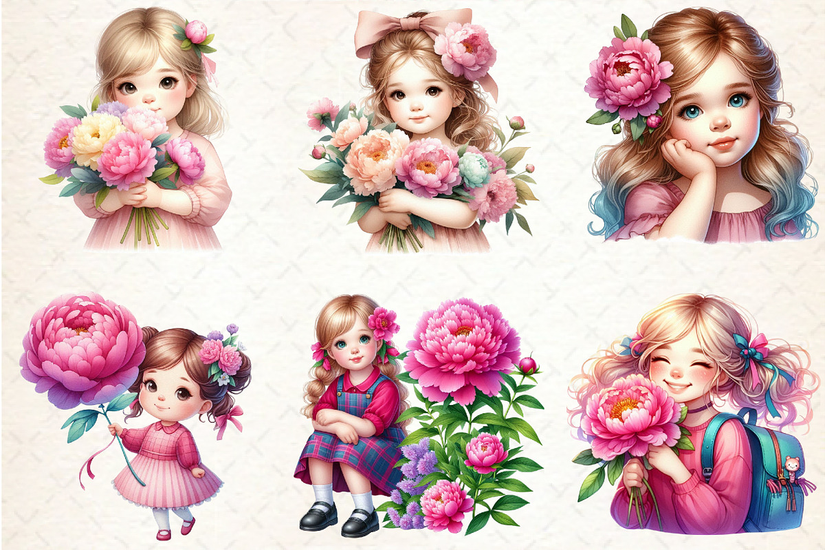 Kindergarten Nursery Kids Peony Clip, an Illustration by Rose Art (Photo 3 of 4)