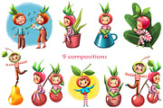 Fruit Babies - Clipart Set, an Education Illustration by Mashamashastu (Thumbnail 6 of 11)