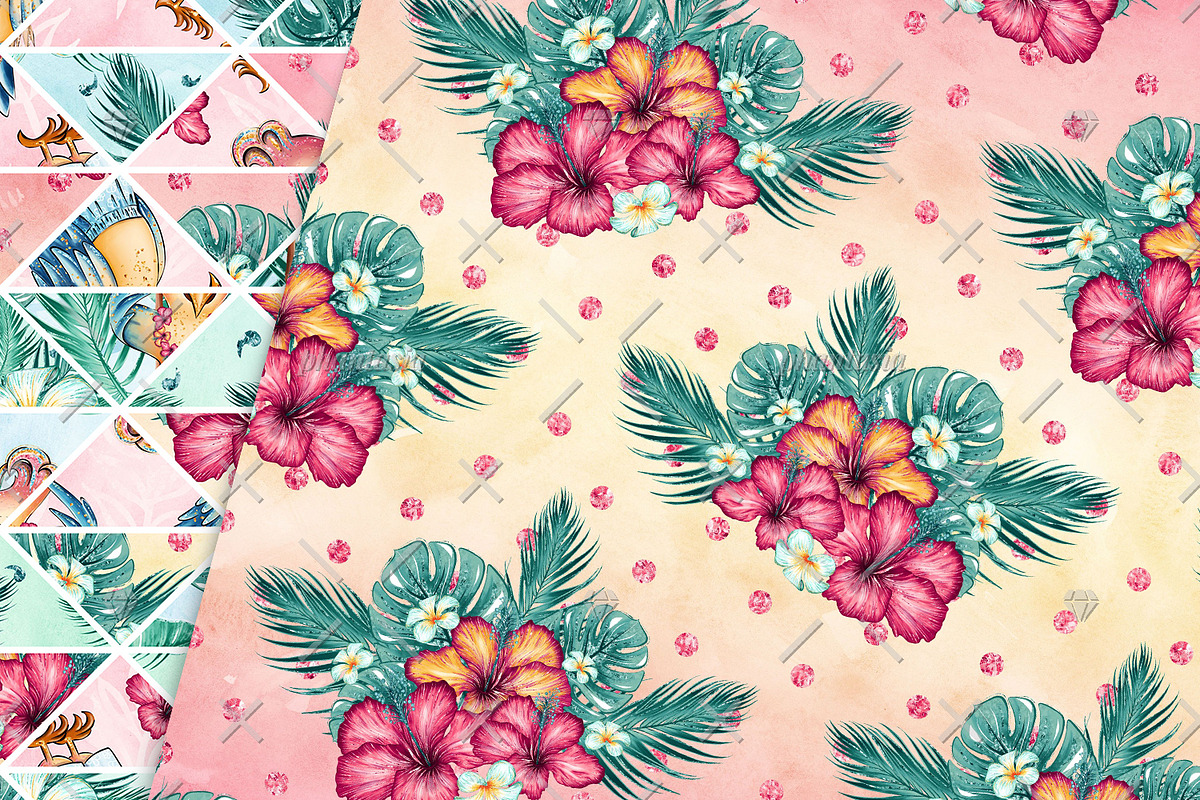 Cute Parrots Digital Papers, a Pattern Graphic by Phantasia Design (Photo 7 of 7)
