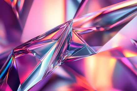 Vibrant Abstract Crystal Shapes with Colorful Light Reflections, an Abstract Photo by Natalia Klenova's Shop