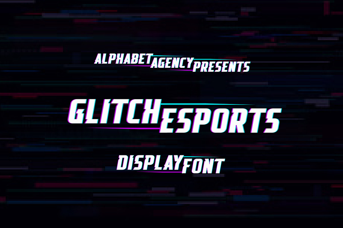 GLITCH ESPORTS DISPLAY FONT, a Font by Alphabet Agency (Photo 1 of 6)