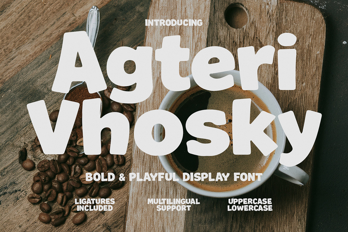 Agteri Vhosky Playful Display Font, a Sans Serif Font by Maulana Creative (Photo 1 of 7)