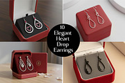 Elegant Heart Drop Earrings, an Object Graphic by Designer_Momina (Thumbnail 1 of 4)